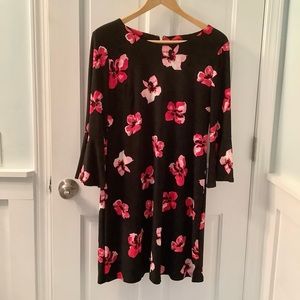 TOMMY HILFIGER Dresss Sz. 12 Black Pink Flowers